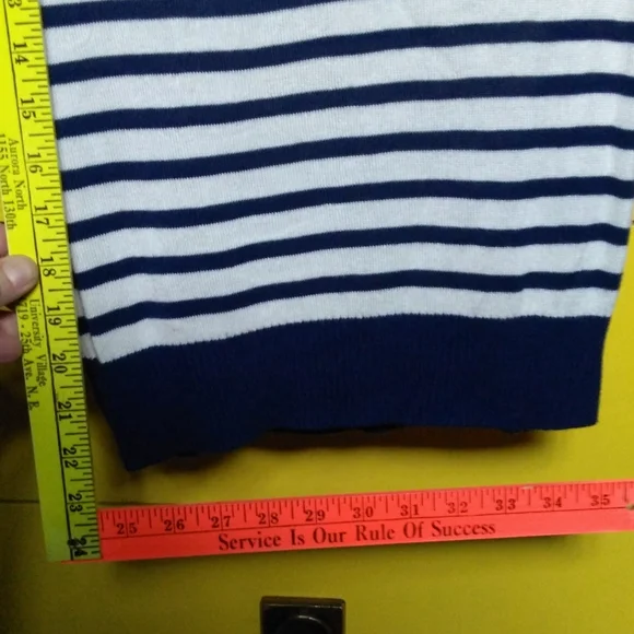 Hell Bunny Blue and White Striped Sailor Top⚓ - Picture 3 of 5